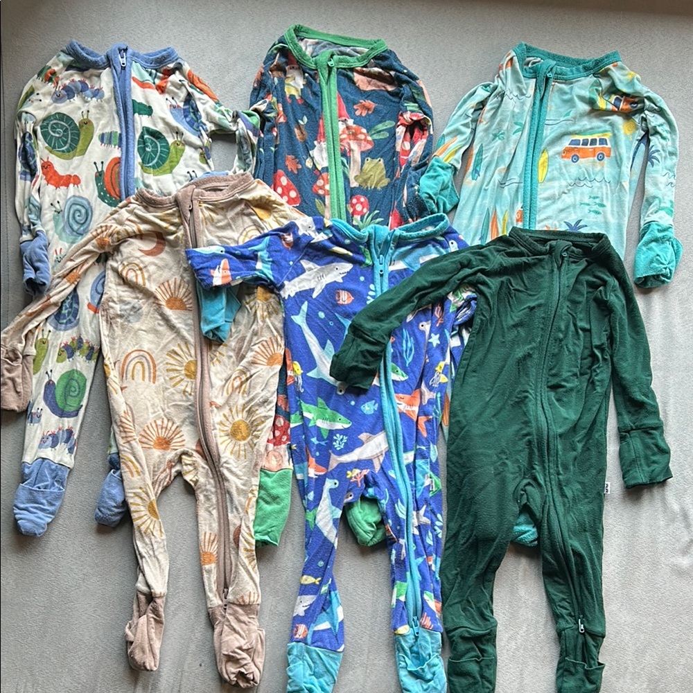 BUNDLE- Little Sleepies 0-3 months bamboo two way zippies- gender neutral